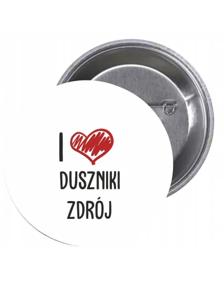 Przypinki Buttony Love Duszniki Zdrój Znaczki z Nadrukiem