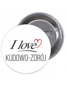 Przypinki Buttony i Love Kudowo Zdrój Znaczki Badziki