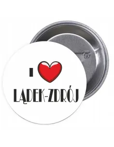 Przypinki Buttony Love Lądek Zdrój Znaczki Badziki Grafiką