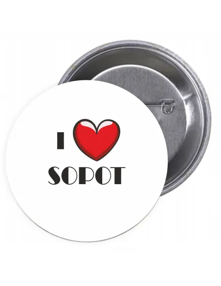 Przypinki Buttony – Love Sopot Znaczki Badziki Grafiką