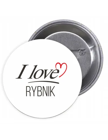 Przypinki Buttony – Love Rybnik Znaczki Badziki Grafiką