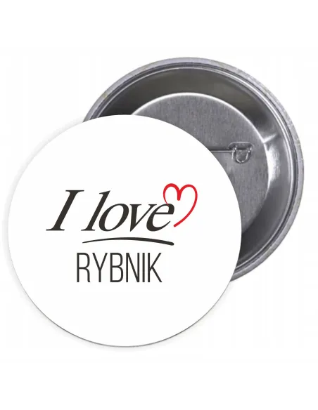 Przypinki Buttony – Love Rybnik Znaczki Badziki Grafiką