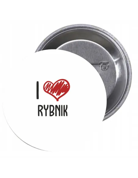 Przypinki Buttony Love Rybnik Znaczki Badziki Grafiką