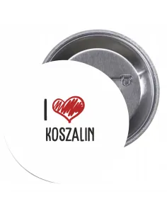 Przypinki Buttony i Love Koszalin Znaczki Badziki z Grafiką