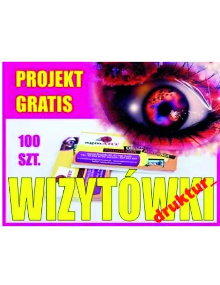Wizytówki 100 sztuk + Projekt Druk Wizytówka Hit z Nadrukiem