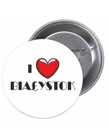 Przypinki Buttony – Love Białystok Znaczki Badziki Grafiką