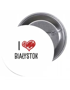 Przypinki Buttony i Love Białystok Znaczki Badziki z Grafiką