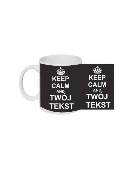 Kubek z Nadrukiem Personalizowany Keep Calm And Twój Tekst