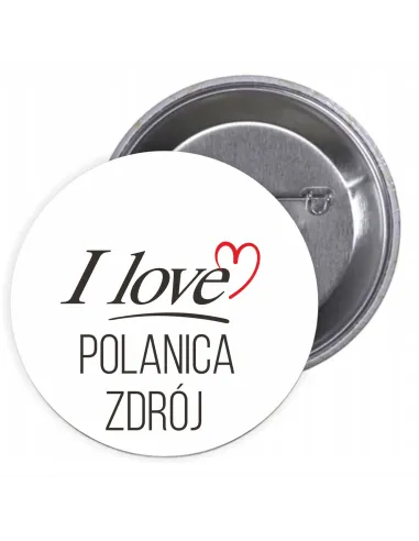 Przypinki Buttony i Love Polanica Zdrój Znaczki Badziki