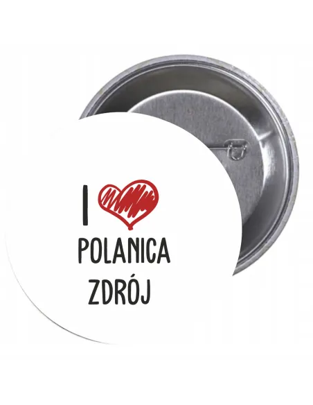 Przypinki Buttony Love Polanica Zdrój Znaczki z Nadrukiem