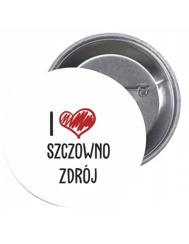 Przypinki Buttony Love Szczowno Zdrój Znaczki z Nadrukiem