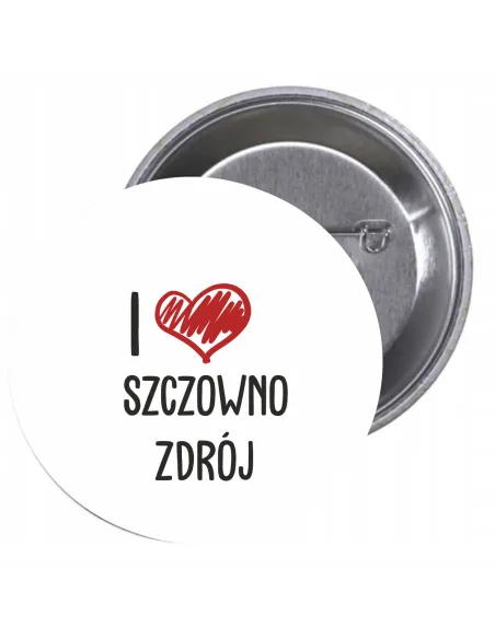 Przypinki Buttony Love Szczowno Zdrój Znaczki z Nadrukiem