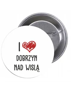 Przypinki Buttony Love Dobrzyń Wisłą Znaczki Badziki Grafiką