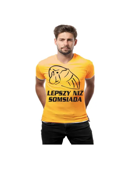 Koszulka z Nadrukiem – Janusz Lepszy Niż Somsiada Reklamowy