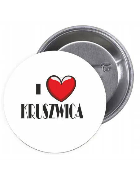 Przypinki Buttony – Love Kruszwica Znaczki Badziki Grafiką