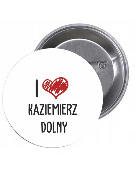 Przypinki Buttony Love Kaziemierz Dolny Znaczki z Nadrukiem