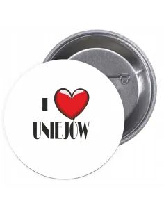 Przypinki Buttony Love Uniejów Znaczki Badziki Grafiką