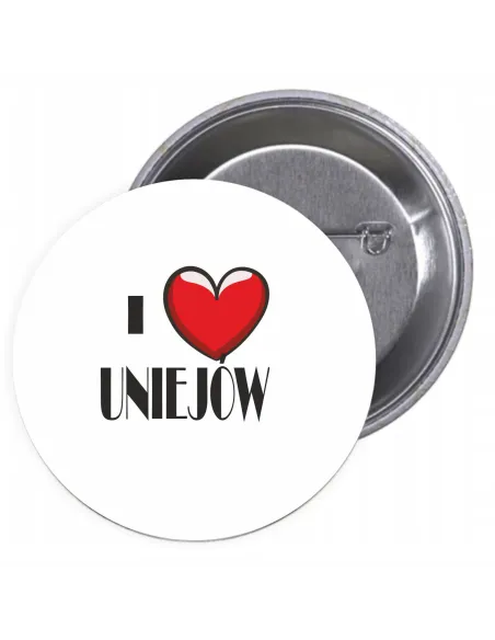 Przypinki Buttony Love Uniejów Znaczki Badziki Grafiką