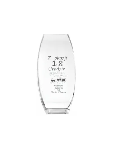 Wazon Grawer Prezent Urodziny 18 Osiemnastkę z Grawerem
