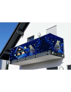 Osłona Balkonowa Świąteczna Dekoracja Balkonu z Nadrukiem