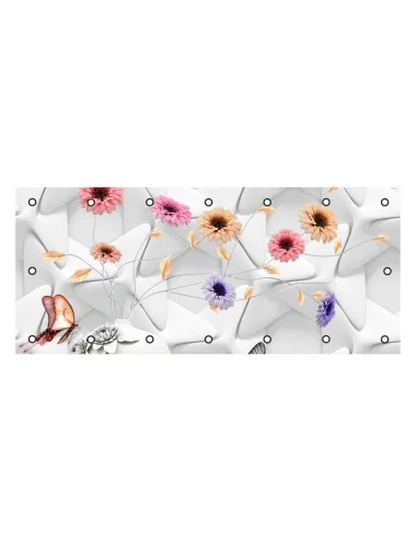 Osłona Balkonowa na Balkon Kwiaty Pikowane Róże z Nadrukiem