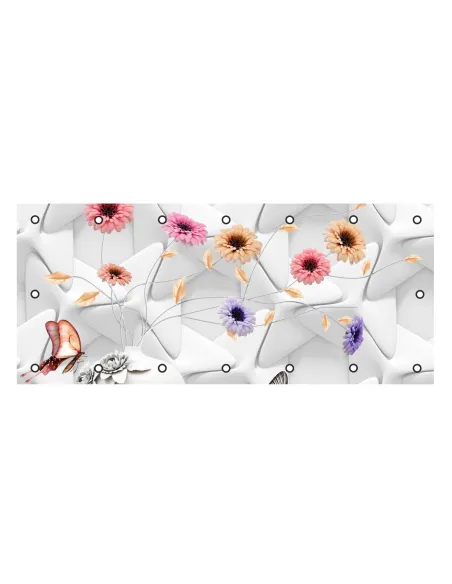 Osłona Balkonowa na Balkon Kwiaty Pikowane Róże z Nadrukiem