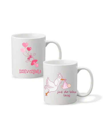 Kubek z Nadrukiem Prezent Już Was Lecę Baby Shower