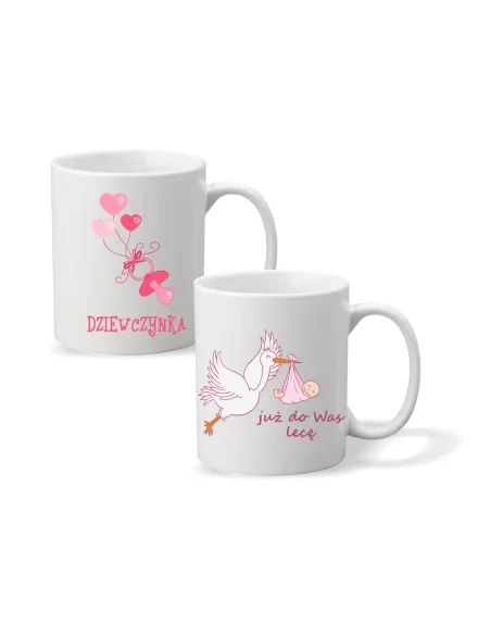 Kubek z Nadrukiem Prezent Już Was Lecę Baby Shower