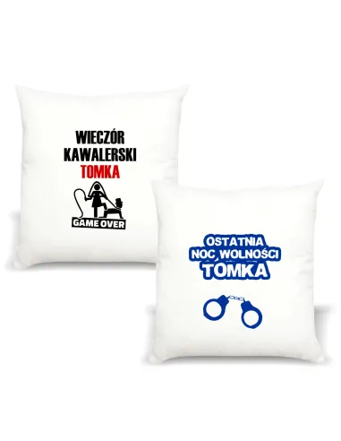 Poduszka – Imieniem Napis Prezent Wieczór Kawalerski