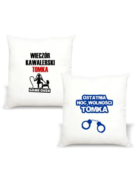 Poduszka – Imieniem Napis Prezent Wieczór Kawalerski