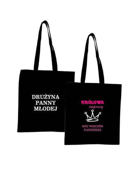 Eko Torba z Nadrukiem Napis Drużyna Panny Młodej na Wieczór