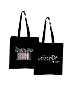 Eko Torba z Nadrukiem Napis Prezent Legenda Rok na Prezent