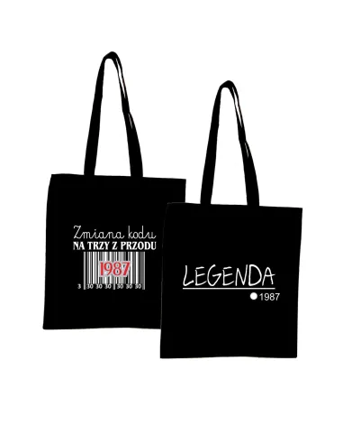 Eko Torba z Nadrukiem Napis Prezent Legenda Rok na Prezent