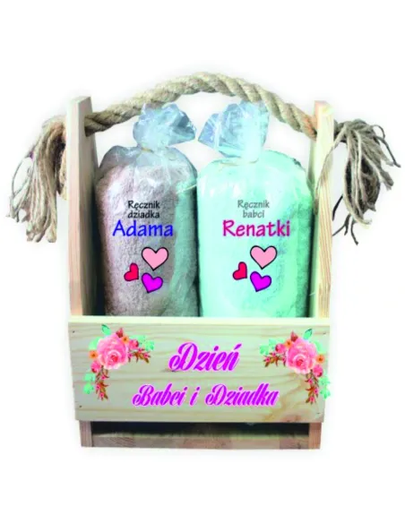 Pudełko z Ręcznikami Prezent Dzień Babci Dziadka – Dzień