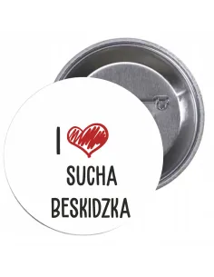 Przypinki Buttony Love Sucha Beskidzka Znaczki z Nadrukiem