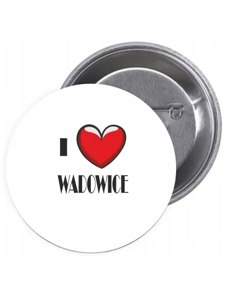 Przypinki Buttony – Love Wadowice Znaczki Badziki Grafiką