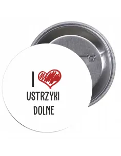 Przypinki Buttony Love Ustrzyki Dolne Znaczki z Nadrukiem