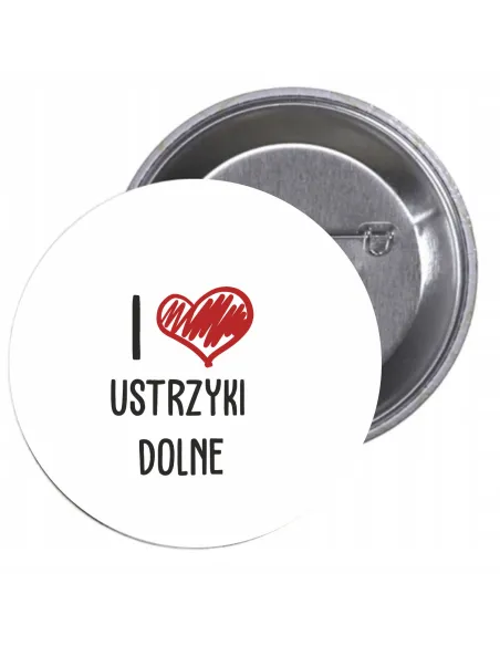 Przypinki Buttony Love Ustrzyki Dolne Znaczki z Nadrukiem