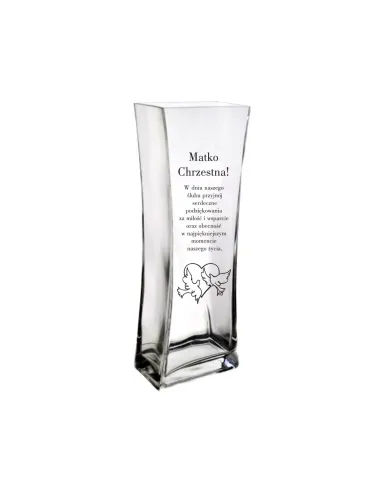 Wazon Grawer Prezent Podziękowanie Chrzestnej z Grawerem