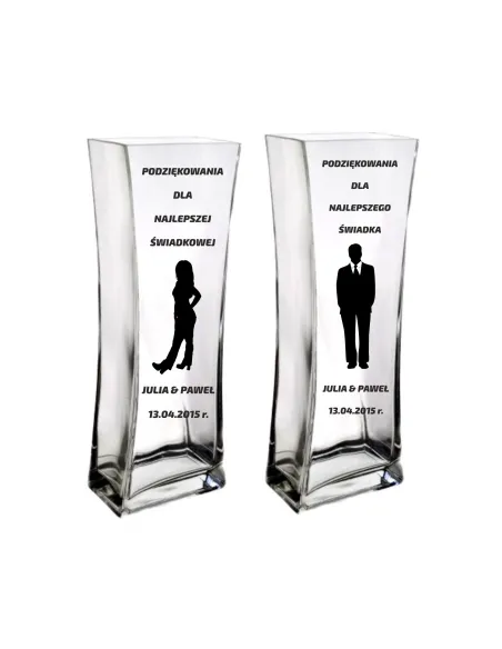 Wazon Podziękowanie Prezent Świadków Grawer z Grawerem