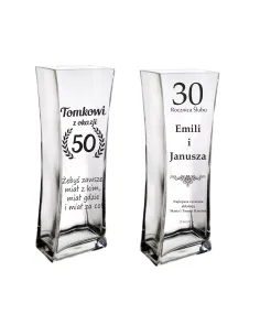 Wazon Urodziny Prezent Okrągłe 30 40 50 60 70 z Grawerem