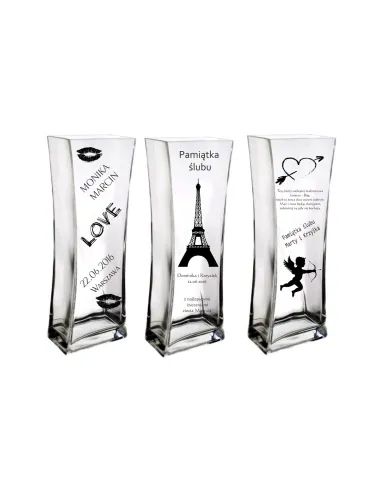 Wazon Grawerem Prezent Pamiątka Ślubu Wesele z Grawerem