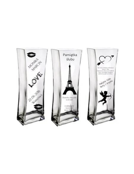 Wazon Grawerem Prezent Pamiątka Ślubu Wesele z Grawerem