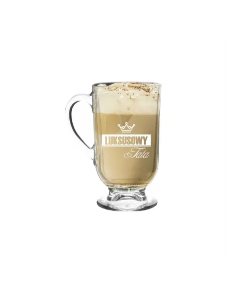 Kubek z Grawerem na Prezent dla Taty Szklanka Cappucino