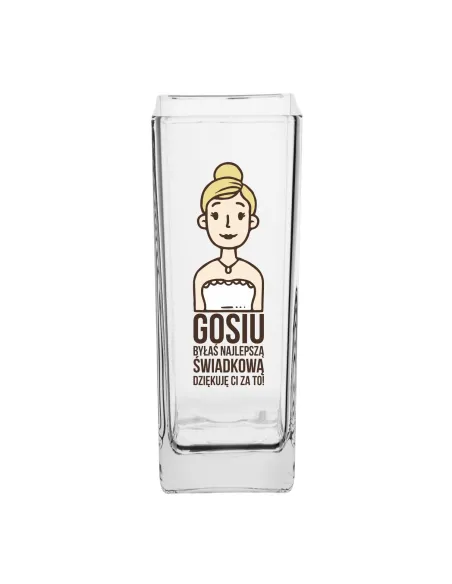 Wazon z Nadrukiem Podziękowanie dla Świadkowej na Prezent