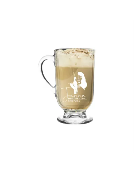 Kubek z Grawerem na Prezent dla Mamy Szklanka Cappucino
