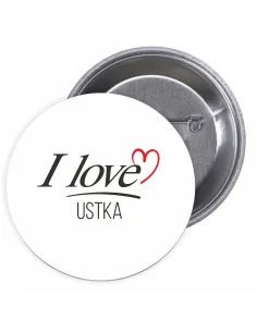 Przypinki Buttony i Love Ustka Znaczki Badziki z Grafiką
