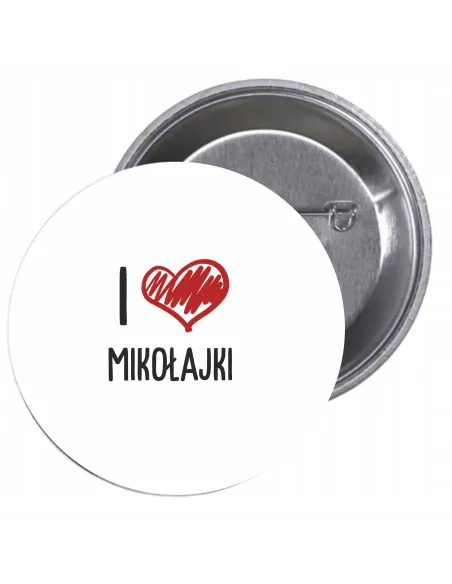Przypinki Buttony Love Mikołajki Znaczki Badziki Grafiką