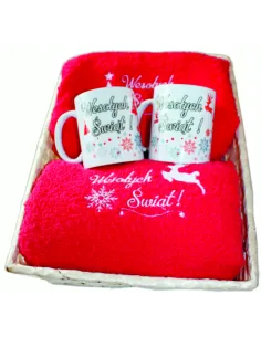 Prezent na Święta dla – Dziadków Ręczniki Haftem + Kubki