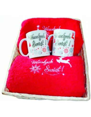 Prezent na Święta dla – Dziadków Ręczniki Haftem + Kubki